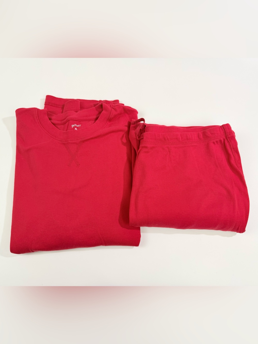 Primary Adult’s Pajama Set XL- long sleeve shirt- jogger pants- Christmas red